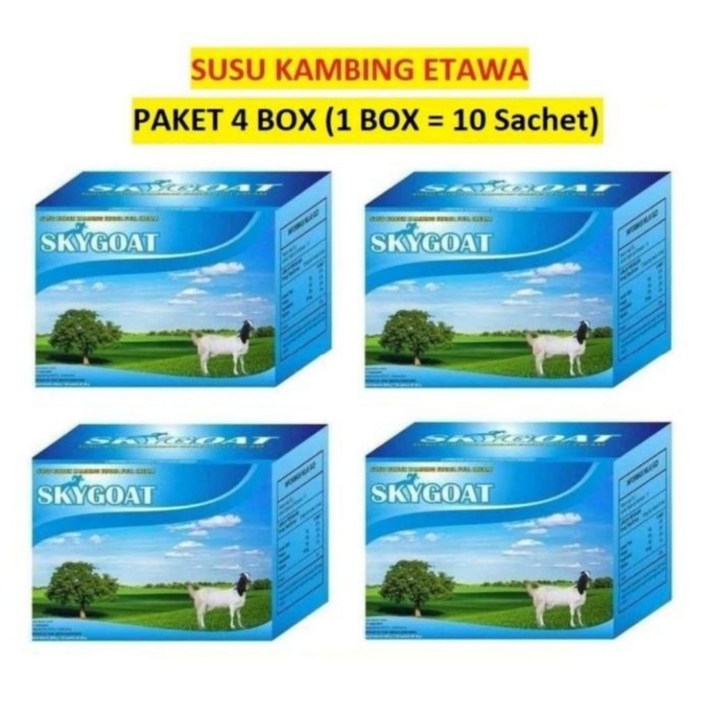 

Skygoat Paket 4 Box | Sky Goat Susu Kambing Etawa | Susu Kambing Bubuk | Susu Etawa