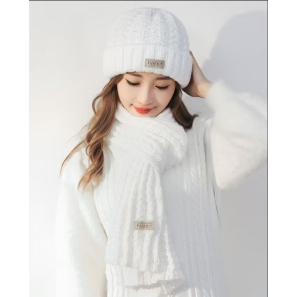 Paket Syall Kupluk Putih Bromo Winter