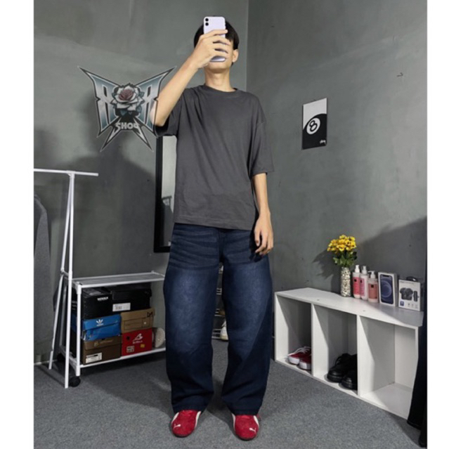 RR.celana jeans panjang highwaist baggy wanita loose jeans weekend