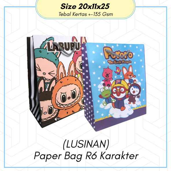 [12 PCS] Paper Bag R6 Karakter Kuromi Doraemon Minion Hellokitty BabyShark Avangers Frozen Spiderman