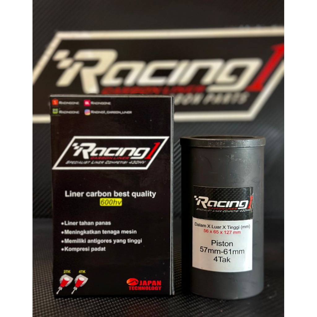 LINER CARBON RACING ONE PISTON 57-61 FULLCARBON COMPETISI 600HV 4TK