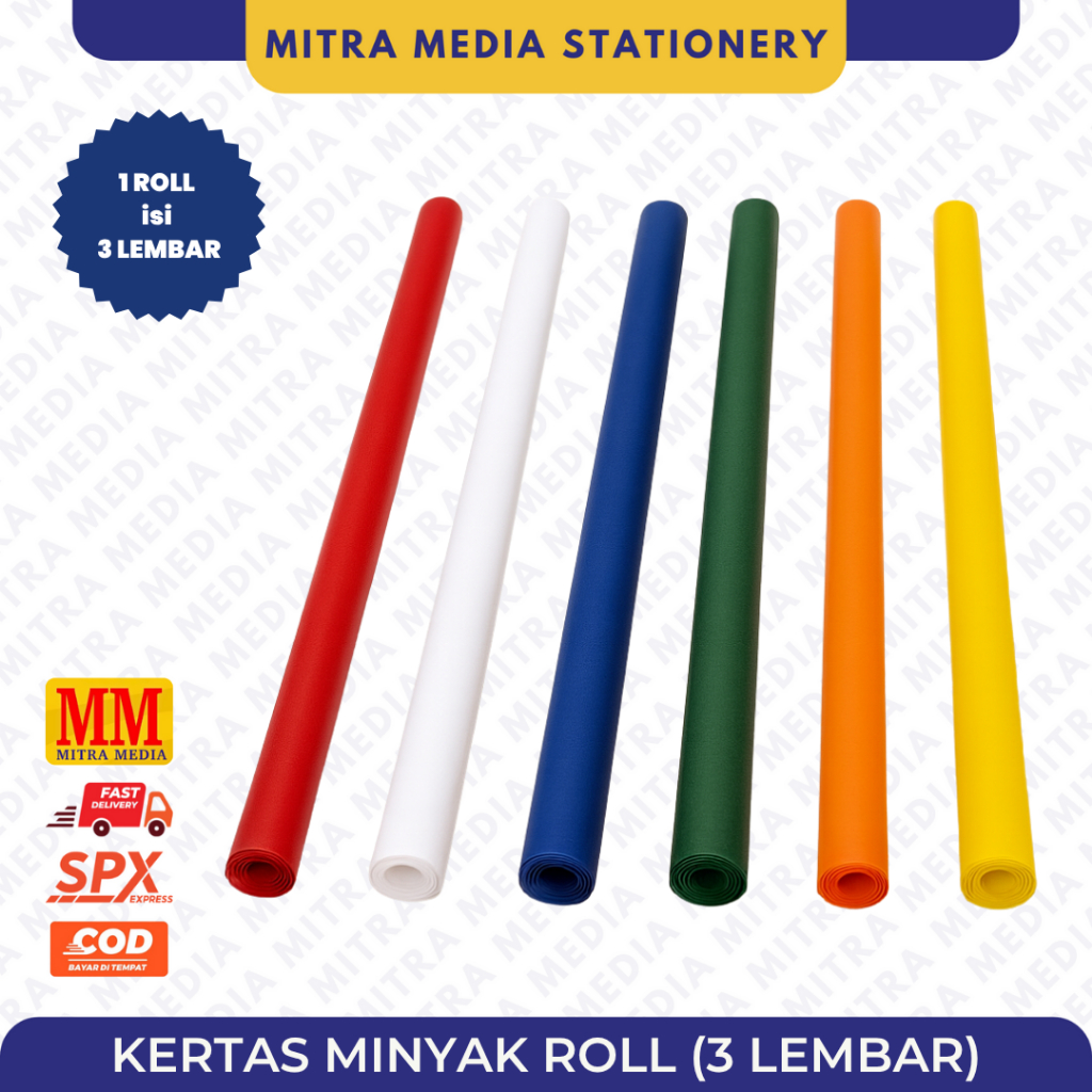 

Kertas Minyak Aneka Warna Roll (3 Lembar)