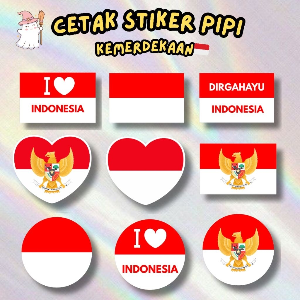 

[Dapat 40 Stiker] - Stiker Pipi Bendera Indonesia Murah Untuk 17 Agustus