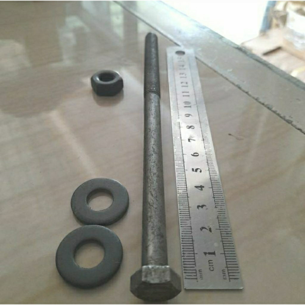 Long bolt / Baut kayu 3/8×7"  / 10×17,5cm