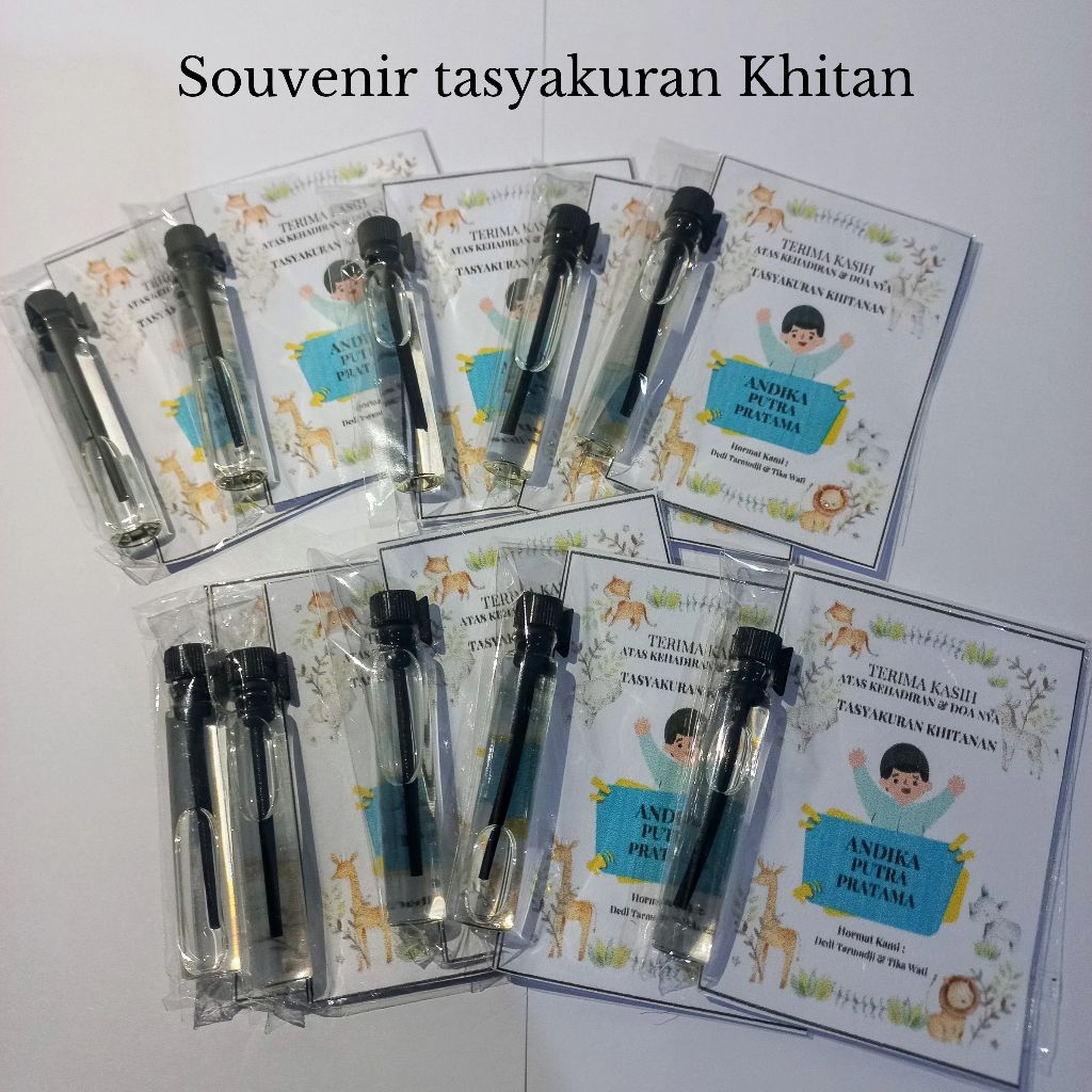 (ISI 50 Pcs ) Souvenir Parfum Tasyakuran Khitan / Khitanan GRATIS KARTU UCAPAN