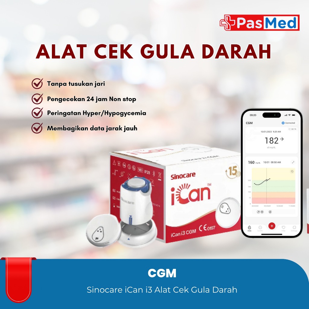 CGM Sinocare ican i3 Alat Cek Gula Darah | PASMED