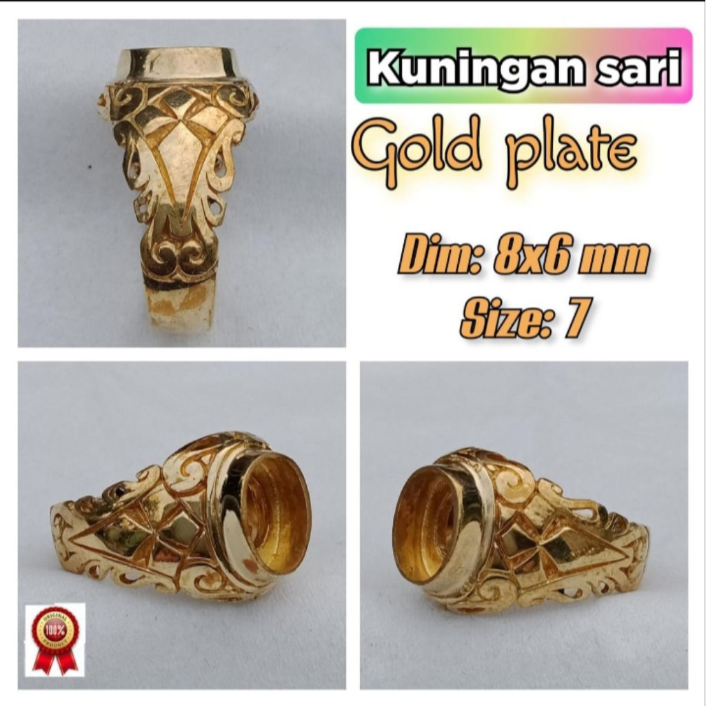 ring emban batu akik dan permata kuningan.29