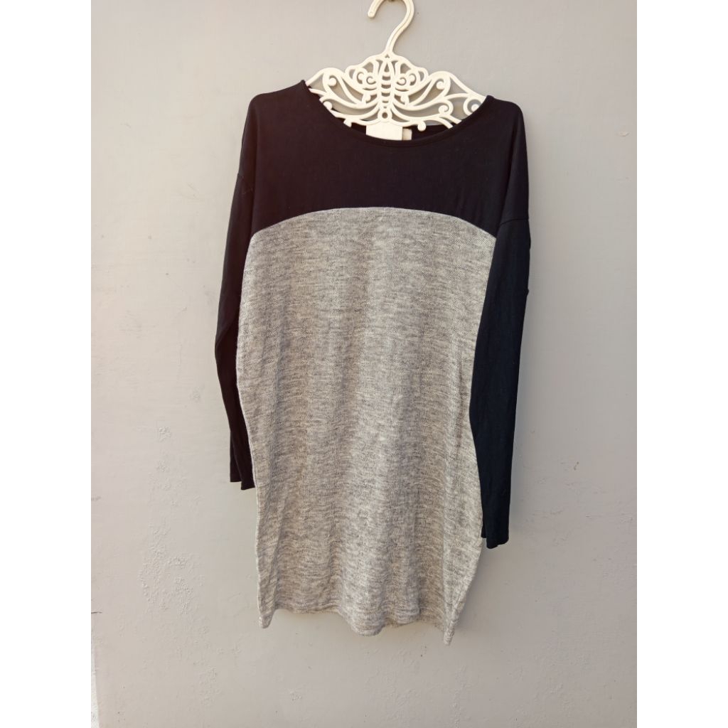 prelove tunik kaos/baju atasan wanita lengan panjang rajut ukuran jumbo