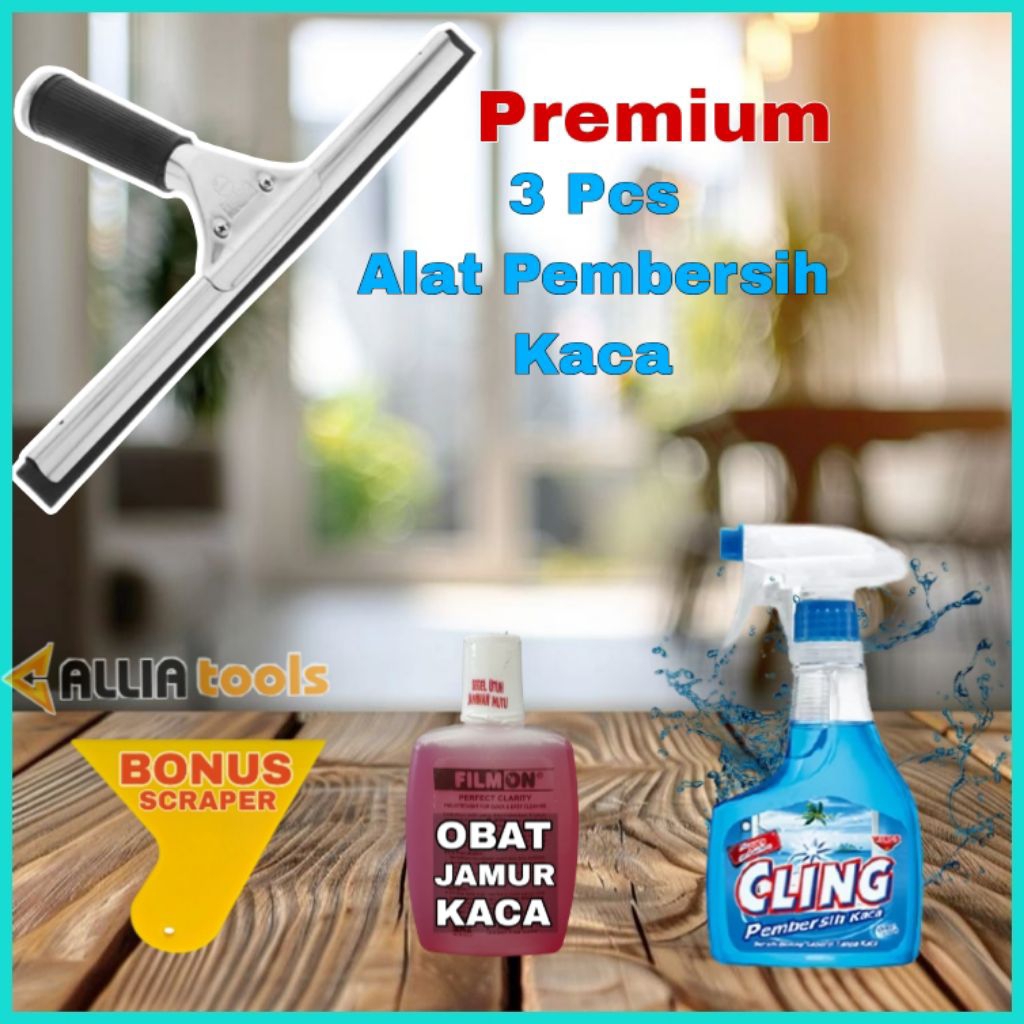 Alat Pembersih Kaca Jendela Cling Cairan Pembersih Kaca Jendela Pengangkat Kotoran Debu Wiper Premiu