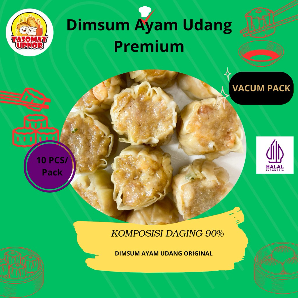 

Dimsum/Siomay Ayam Udang Original Isi 10 Pcs Halal Premium Free Chili Oil