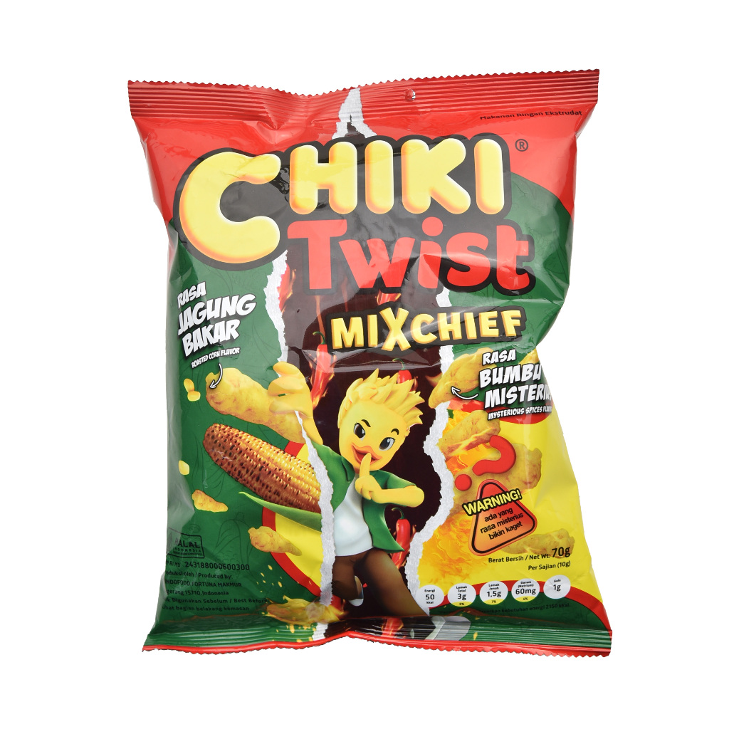 

Chiki Twist Mixchief Jagung Bakar & Bumbu Misterius 70 Gr