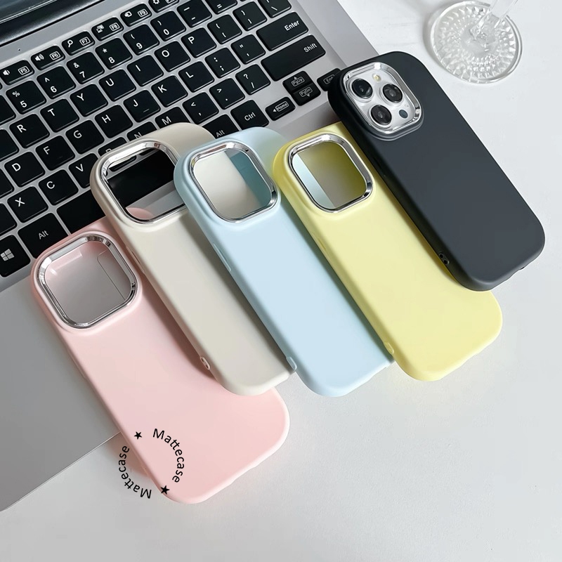 Case Matte Pastel Macaron - Chrome Lens Plating Compatible For iPhone 7/8 7+/8+ X/XS XR 11 12 13 14 