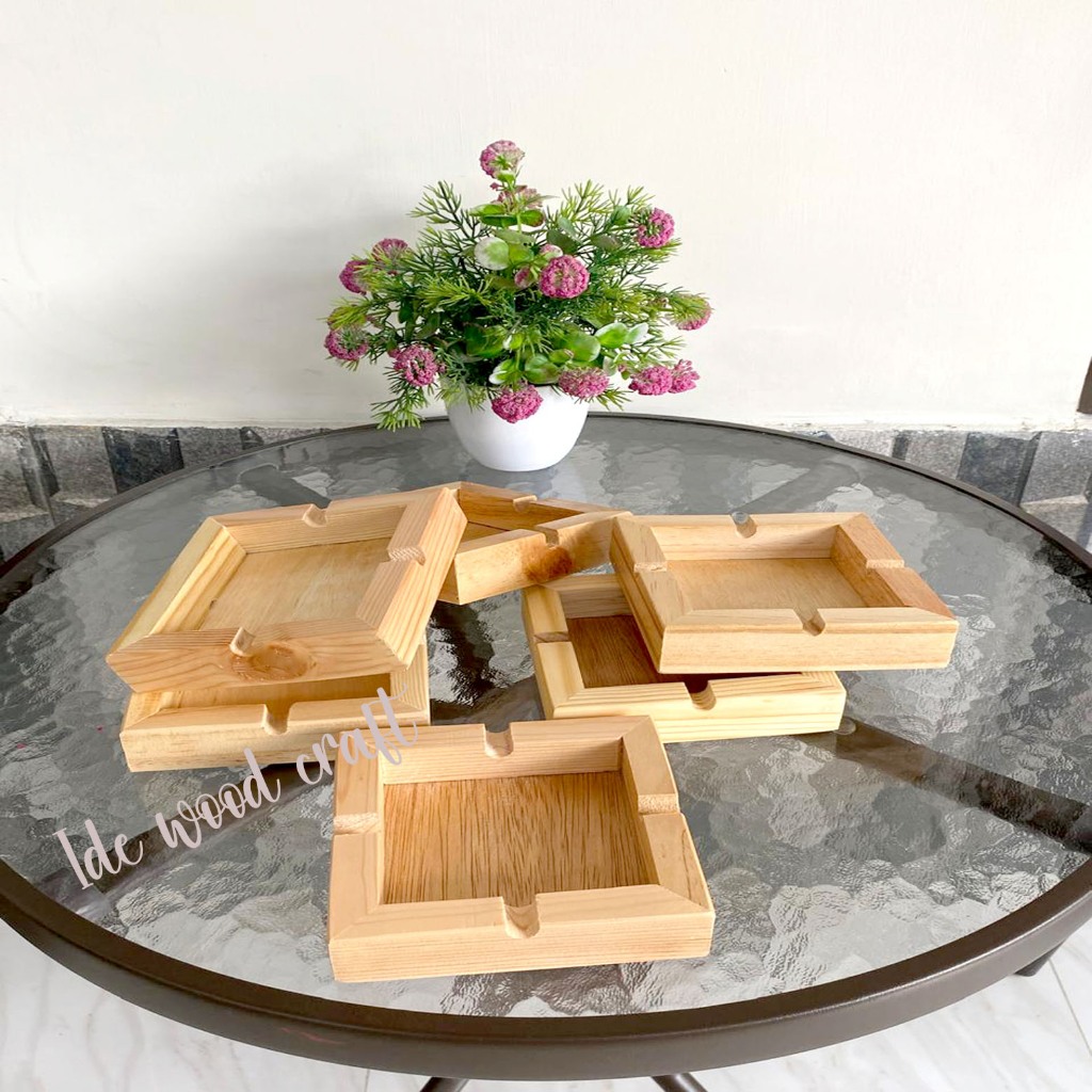 asbak kayu asbak kotak asbak murah