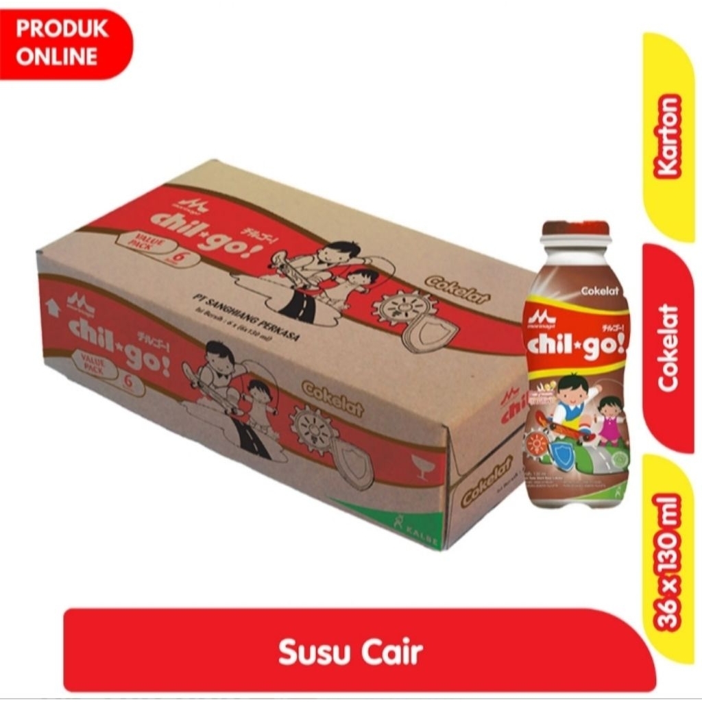 

Morinaga Chil-go Susu Cair Steril Cokelat 36 x 130 ml - Karton