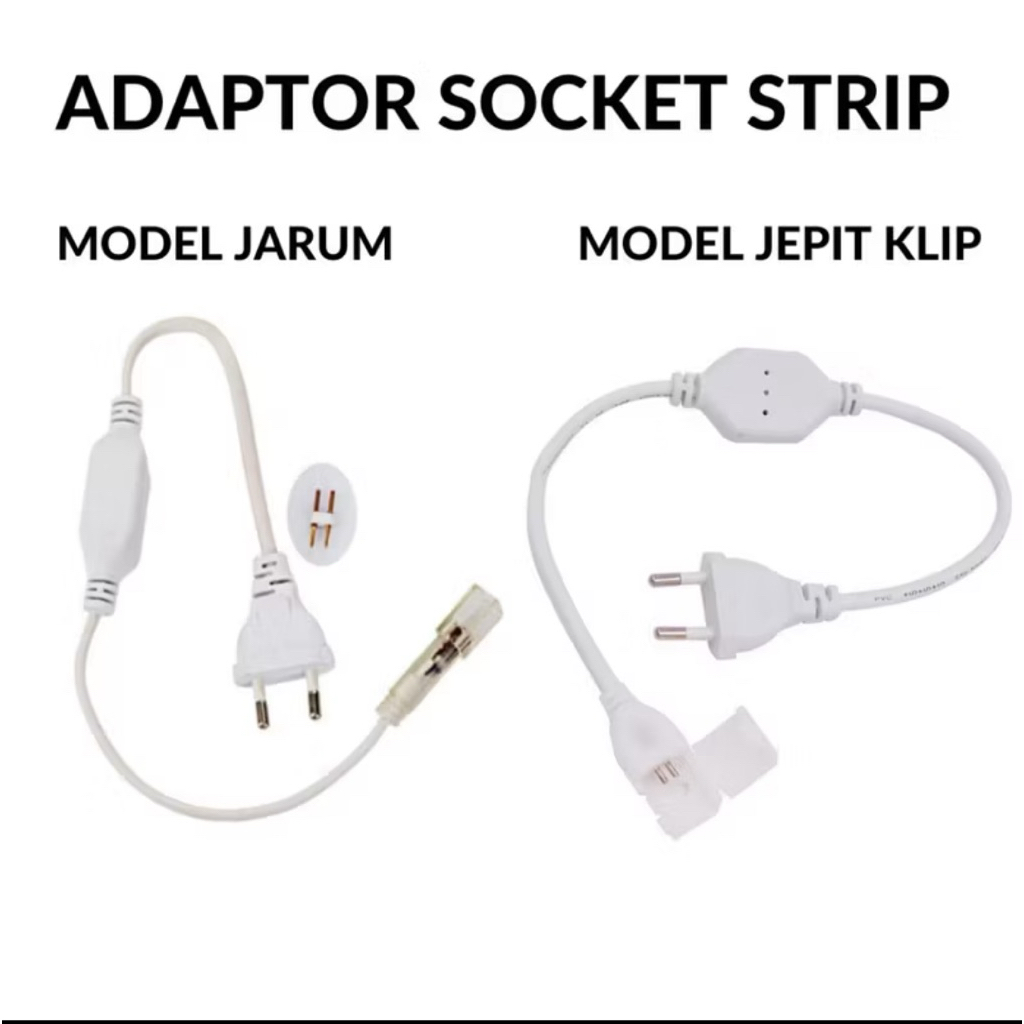 kabel soket colokan  lampu led strip 5050/adaptor colokan lampu selang strip 5050/soket adaptor led 