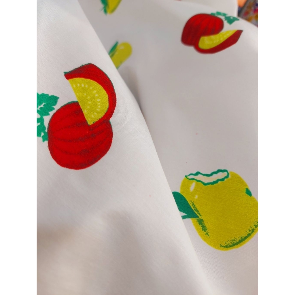 kain katun poplin premium  - kain katun poplin motif buah - kain katun poplin original - C-001