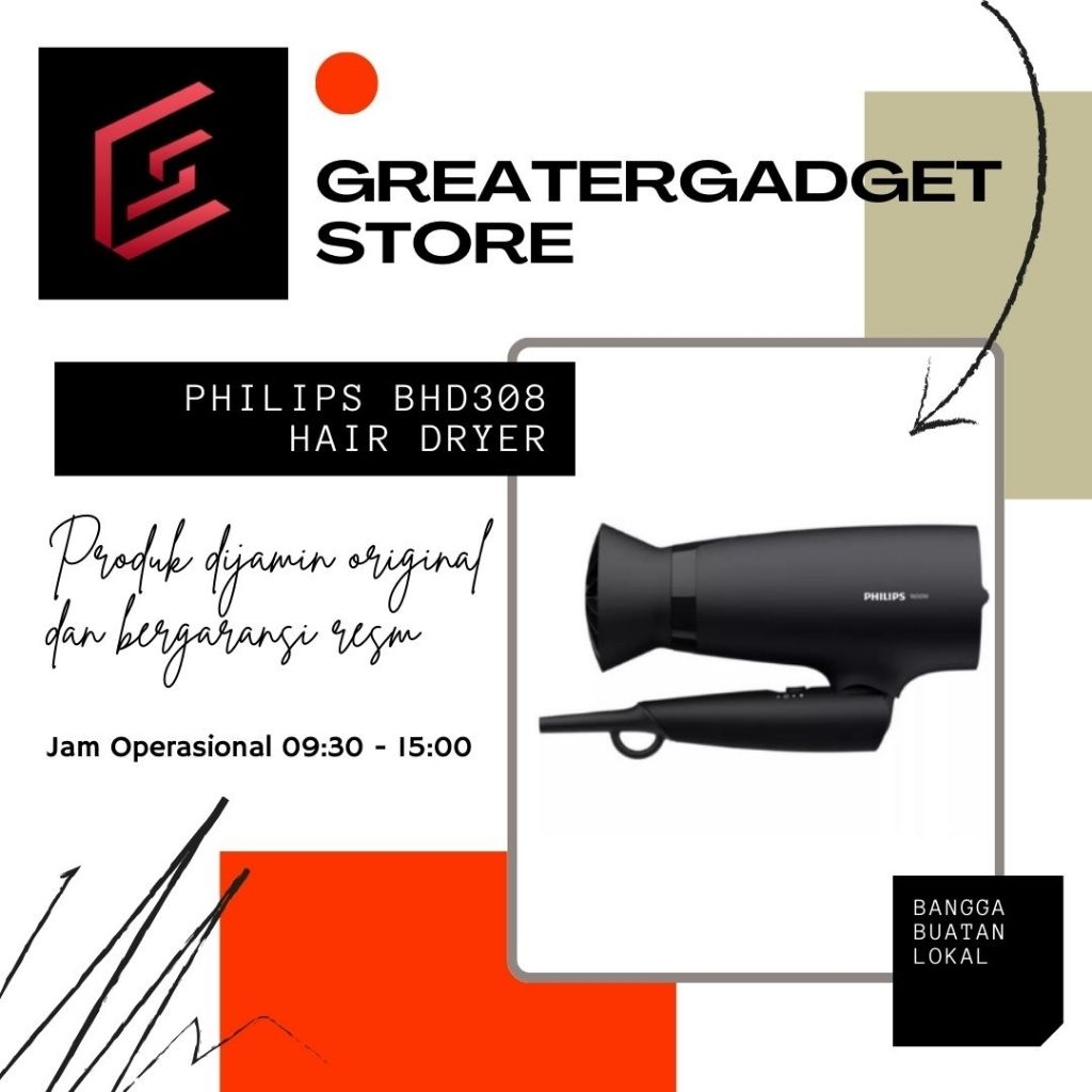 BHD308 Philips HairDryer 3000 Series - Garansi Resmi Philips