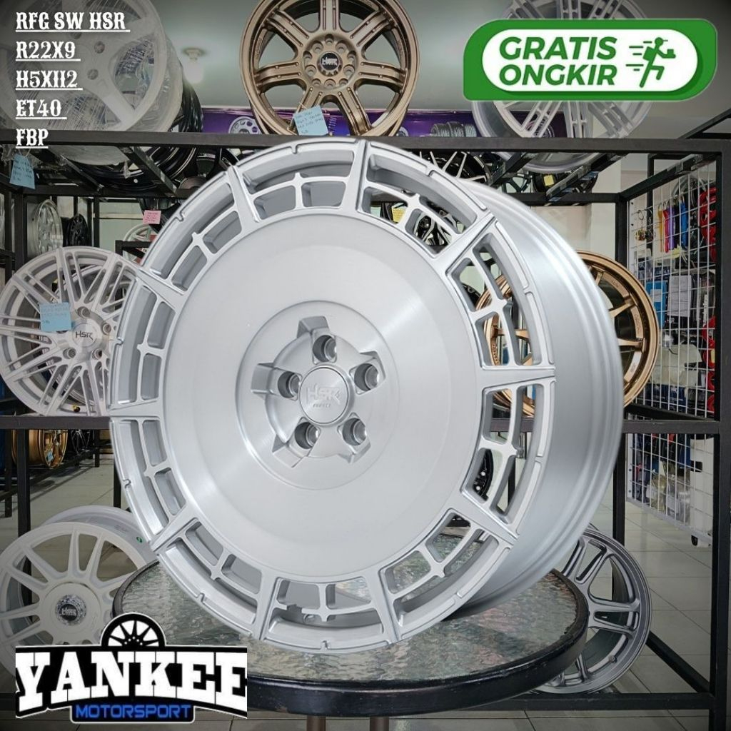 Velg Mobil Original HSR FORGED Ring 22 Lebar 9 tipe RFG SW R22 PCD 5x112 untuk Subaru: (Ascent)