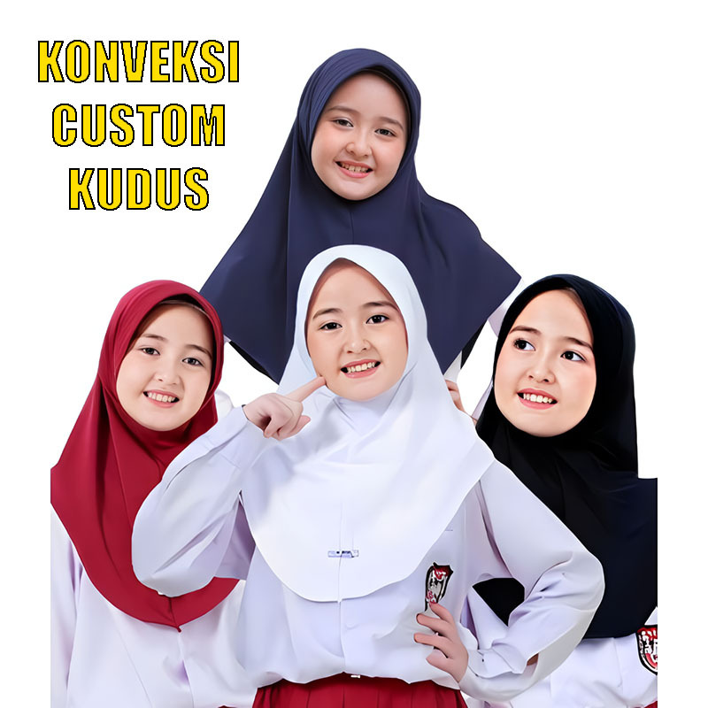 Kerudung Sekolah Murah Hijab Sekolah TK SD SMP SMA Serut Renda Samping Astri / hijab anak-anak, hija