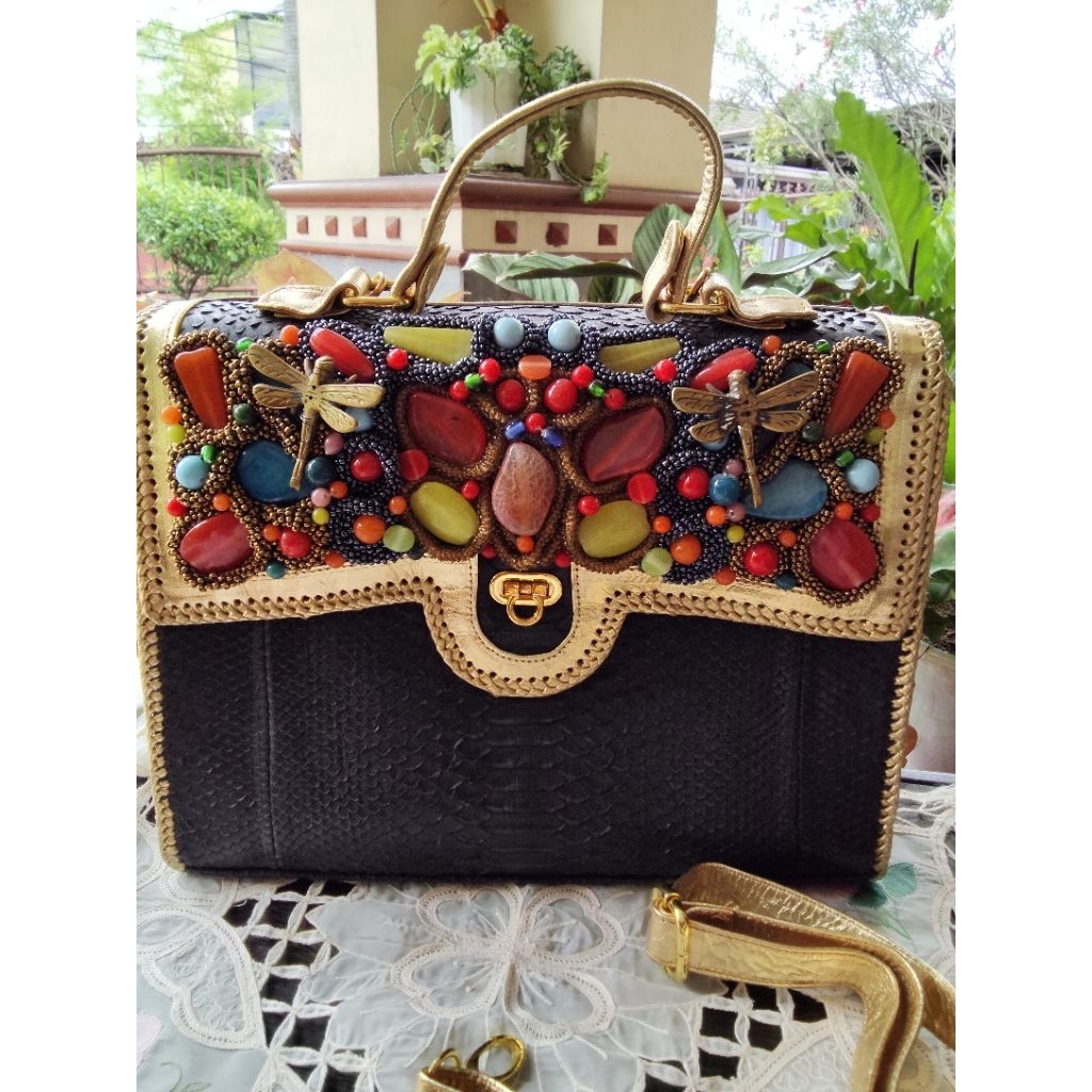 preloved tas custom batu kulit ular piton
