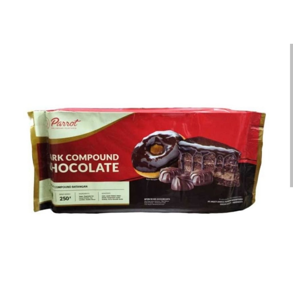

Parrot Dark Compound Chocolate Batangan 250g – Cokelat Premium untuk Aneka Olahan