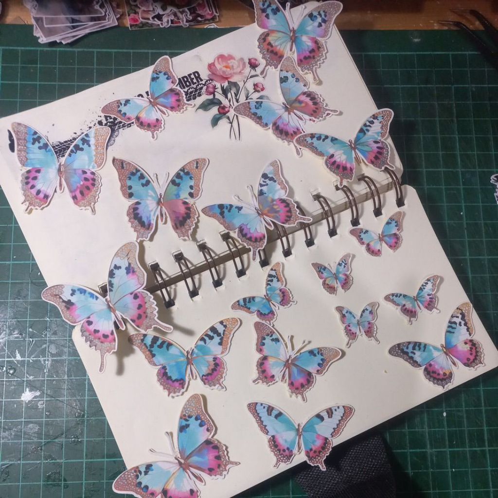 

ARTDOESWORK Vintage purple blue butterflies