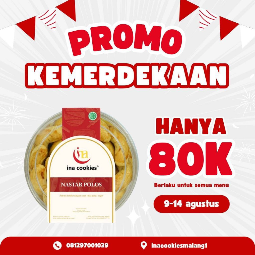 

INA COOKIES MALANG VARIANT NASTAR POLOS FULL SELAI NANAS