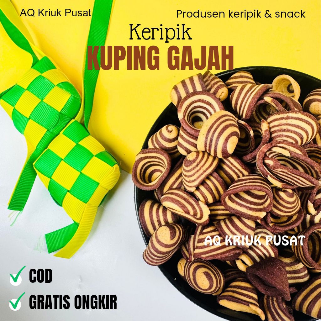 

Keripik Kuping Gajah Coklat dan Hitam Grosir 3kg / AQ Kriuk Pusat