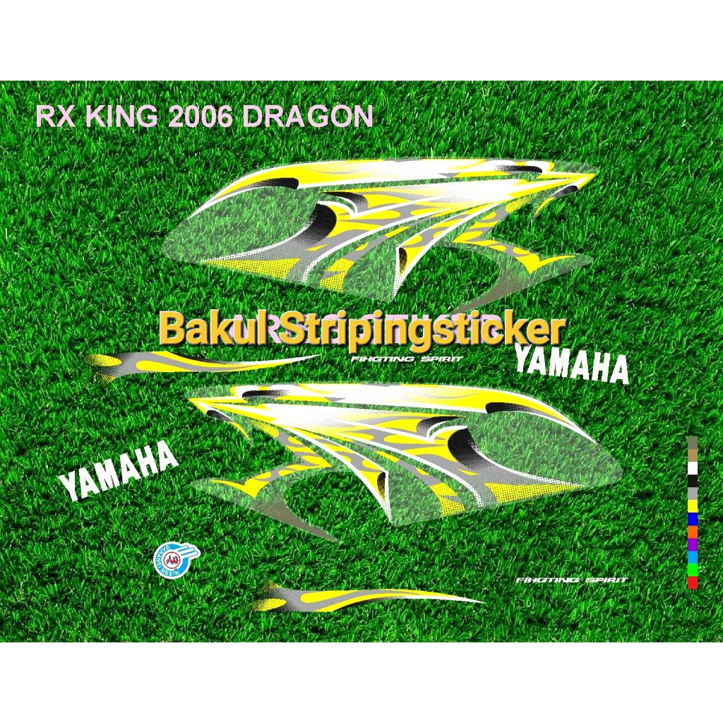 Striping sticker motor yamaha rx king 2006 dragon printing cutting