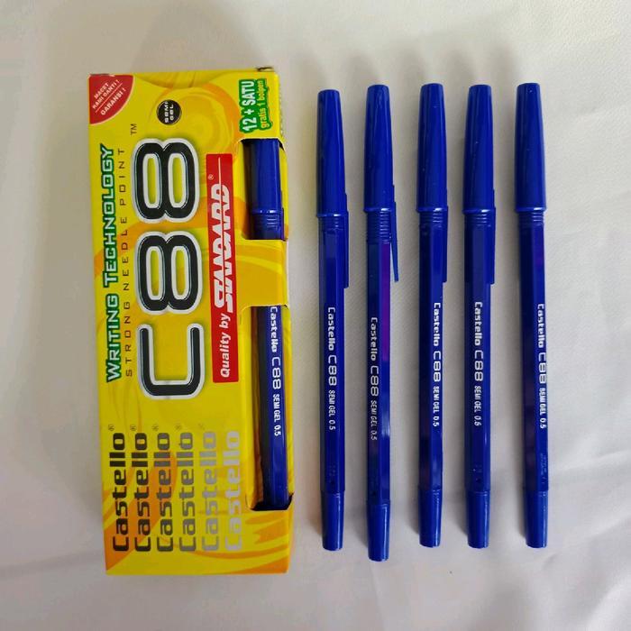 

1 Kotak isi 13pcs Pena / Pulpen Castello C88 Biru By Standard