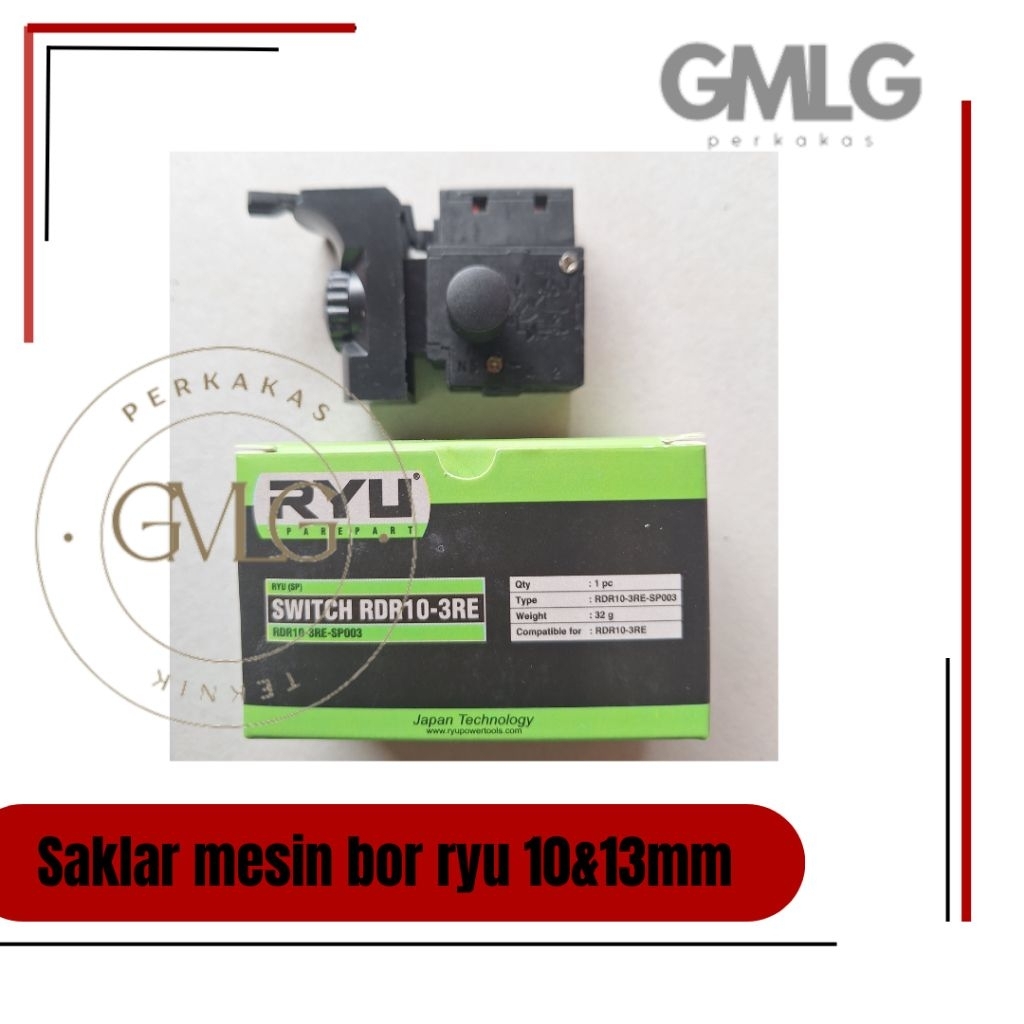 RYU Switch/saklar mesin bor 10/13 mm bolak balik