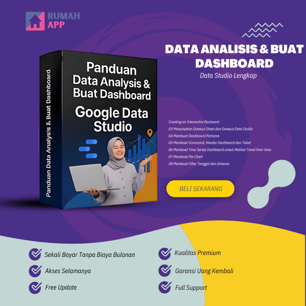 DATA ANALISIS & BUAT DASHBOARD: Ecourse Data Studio Lengkap
