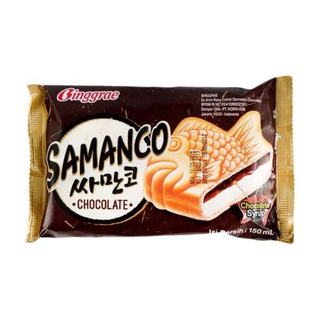 

Binggerea Es Ice Cream Samanco Chocolate | Ice Cream Kore Bentuk Ikan Rasa Chocolate 150ml