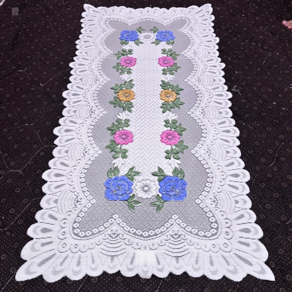 Taplak meja ruang tamu,taplak meja rajut mewah,taplak meja premium