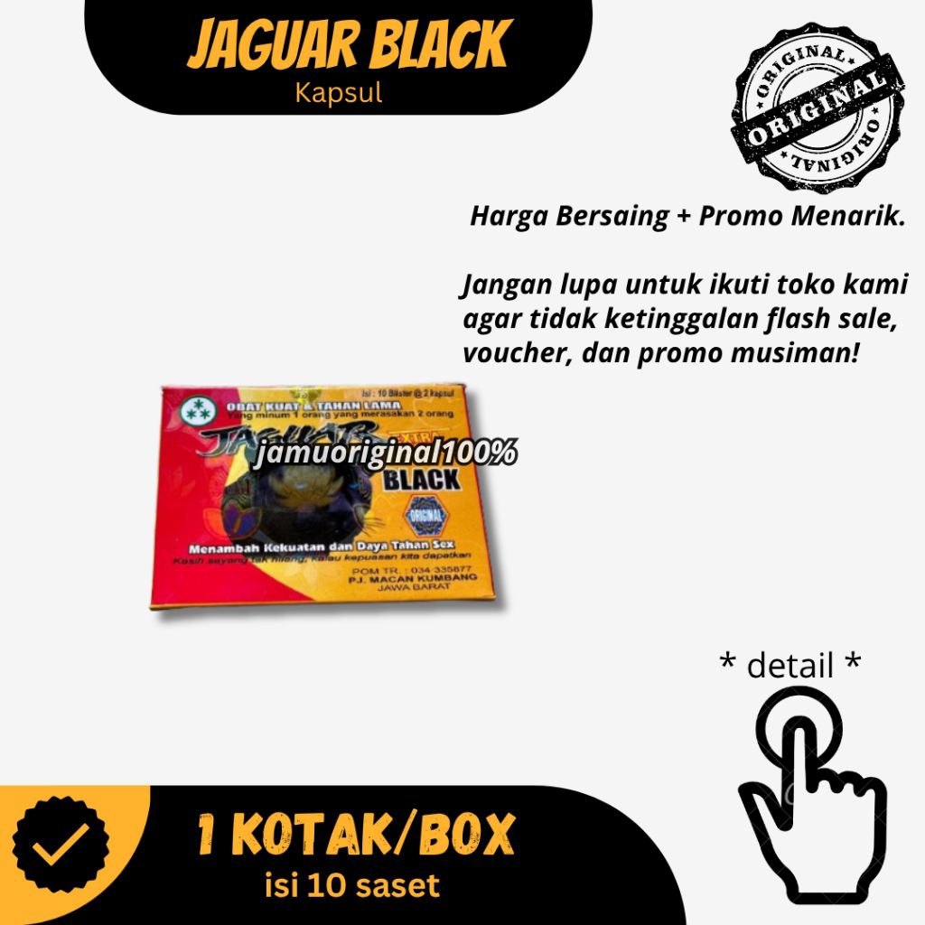 JAGUAR BLACK Herbal Kapsul – Rempah Asli | 1 Box Isi 10 | Halal