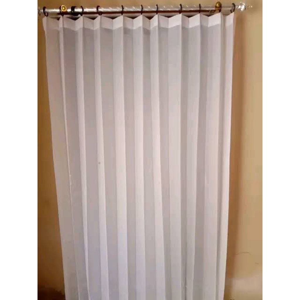 Vitrase Gorden Tebal putih plisket import