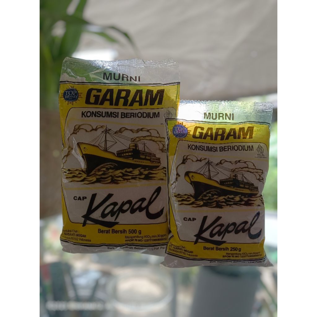 

Garam Kapal Murni Beriodium 500gr & 250gr (1 pcs/bks) - Garam Dapur/Garam Masak