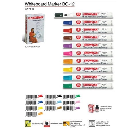 

Spidol Whiteboard Snowman BG 12 ORIGINAL