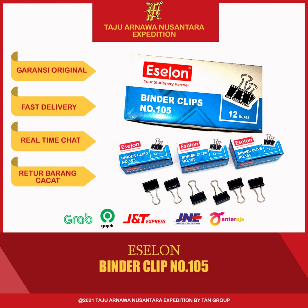 

Binder Clip 105 / Penjepit Kertas / Clip / Binder Clip No 105 Eselon