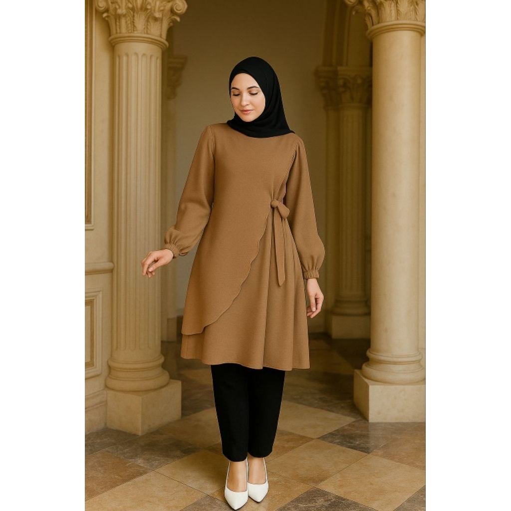 Tunik Wanita Cantik Remaja Terlaris Trendy Motif Mewah Premium Stylish Model Terkini Simple Daily Dr