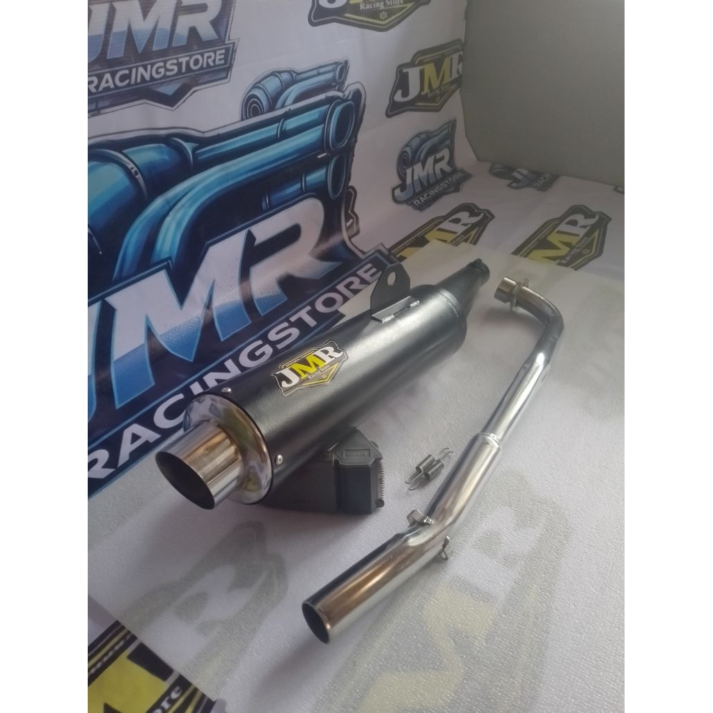 knalpot stugigi standar racing JMR termurah terlaris full bass adem ujung croom, Supra, karisma, Jup