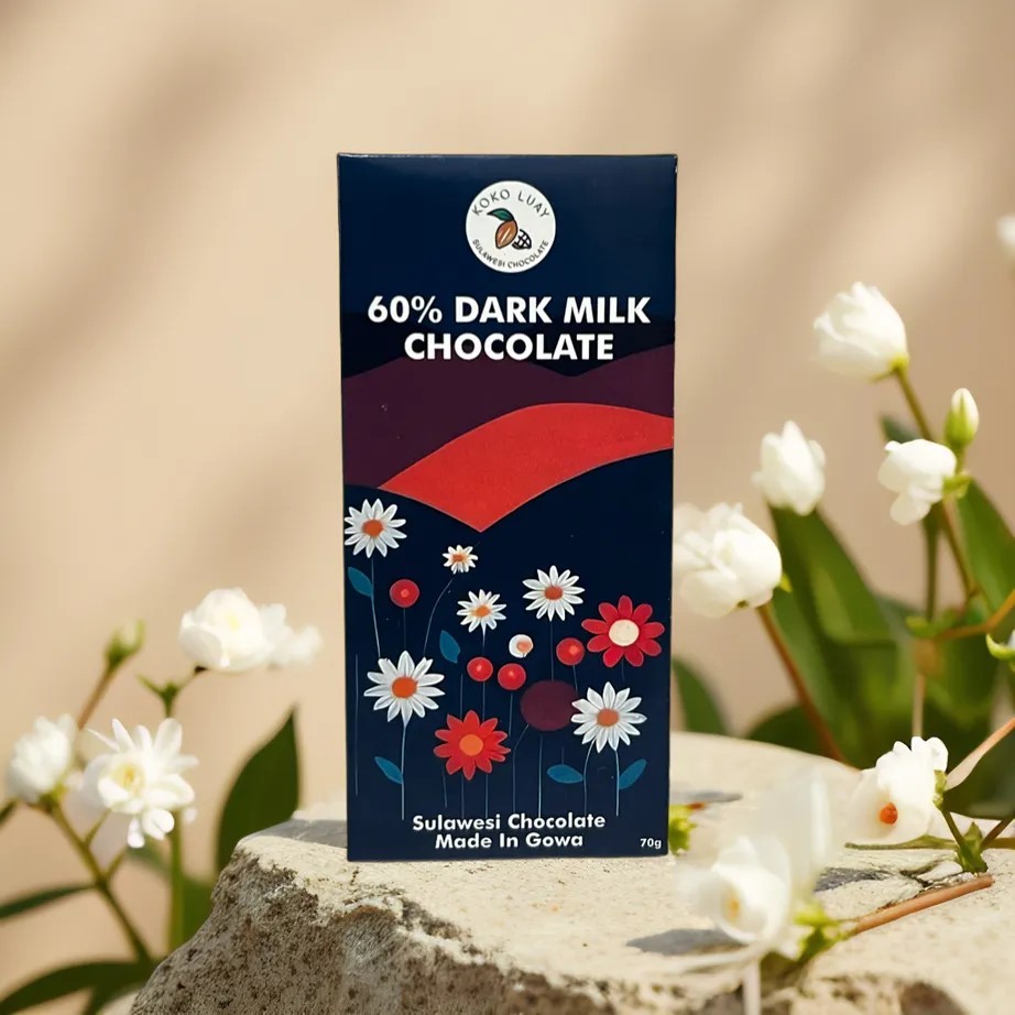 

Koko Luay 60% Dark Milk Chocolate Bar/Coklat Premium/Cokelat Batang Asli