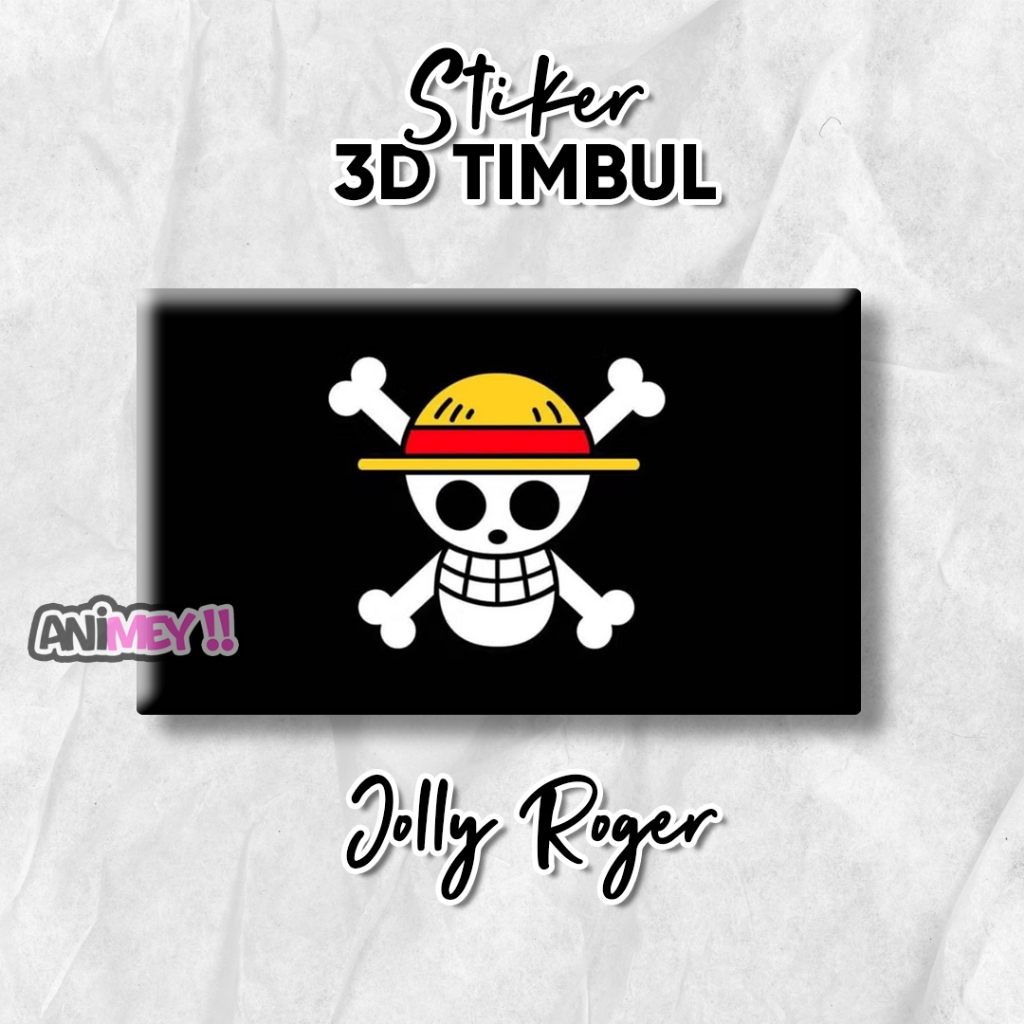 

Stiker Emblem 3D Timbul Logo Jolly Roger One Piece