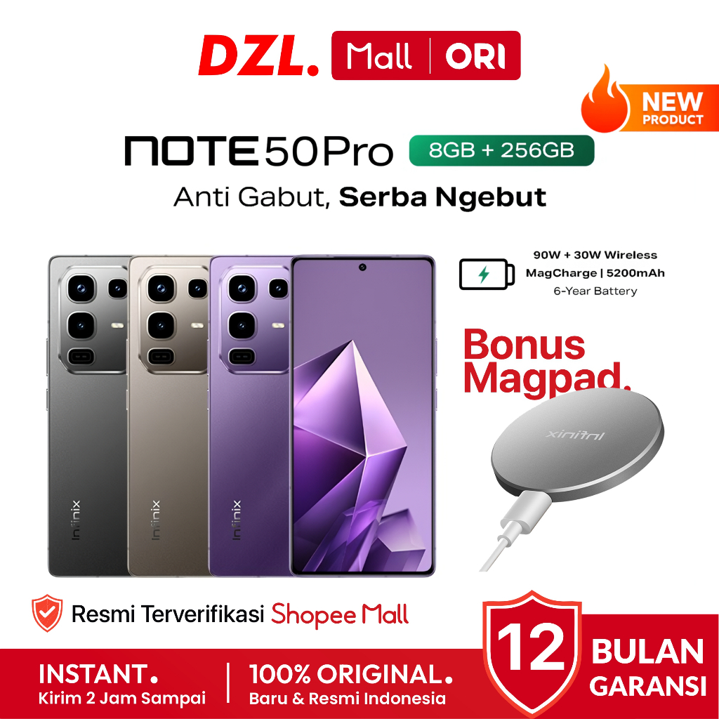 DZL - HP INFINIX Note 50 Pro 12/256 8/256 GB Original Resmi Official Store Mall Handphone Ori
