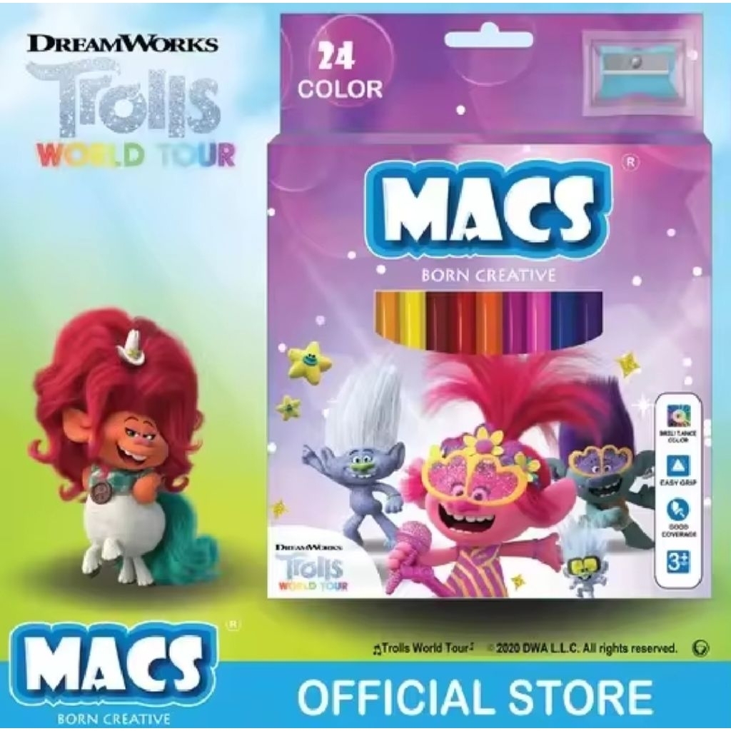 

MACS Pensil Warna Trolls World Tour 24 color pencils