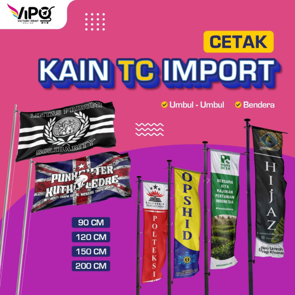 BENDERA CUSTOM METERAN / SPANDUK KAIN TC