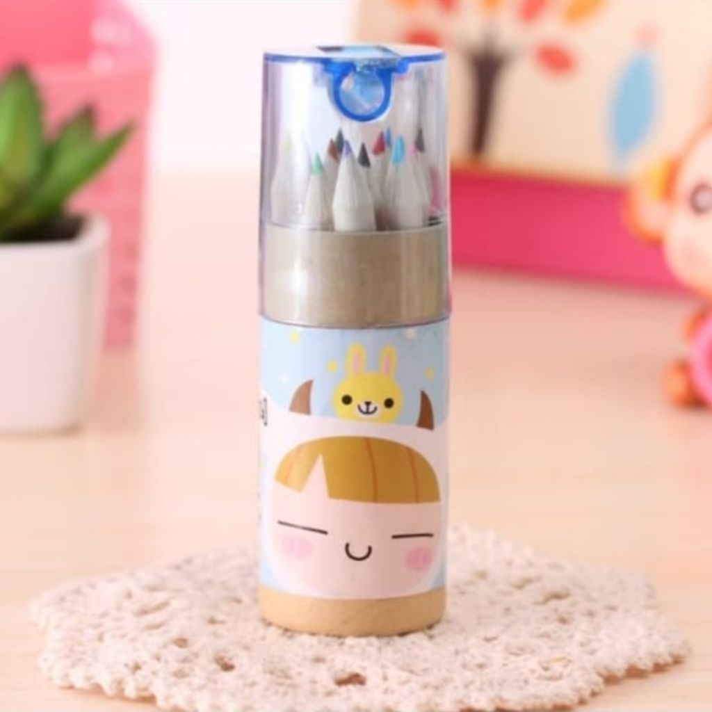 

Pensil Warna 12 IN 1 Serutan Pensil Warna Pencils Quality Pensil Color Karakter Lucu Kemasan Tabung