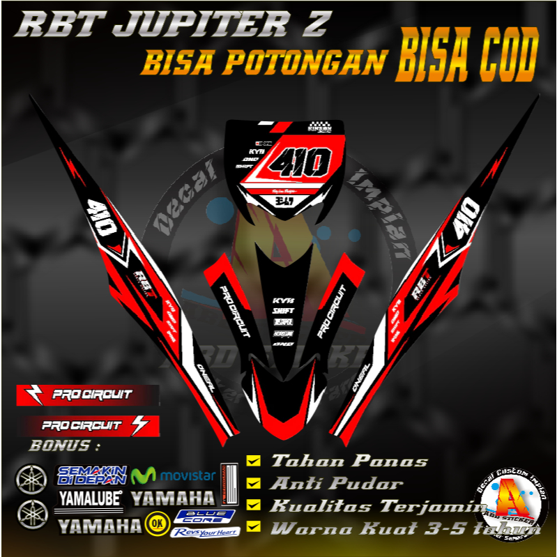 Stiker Decal Yamaha RBT Jupiter Z1 / Robot Striping Motor Bebek Matic Modif RBT Custom 1 KL056