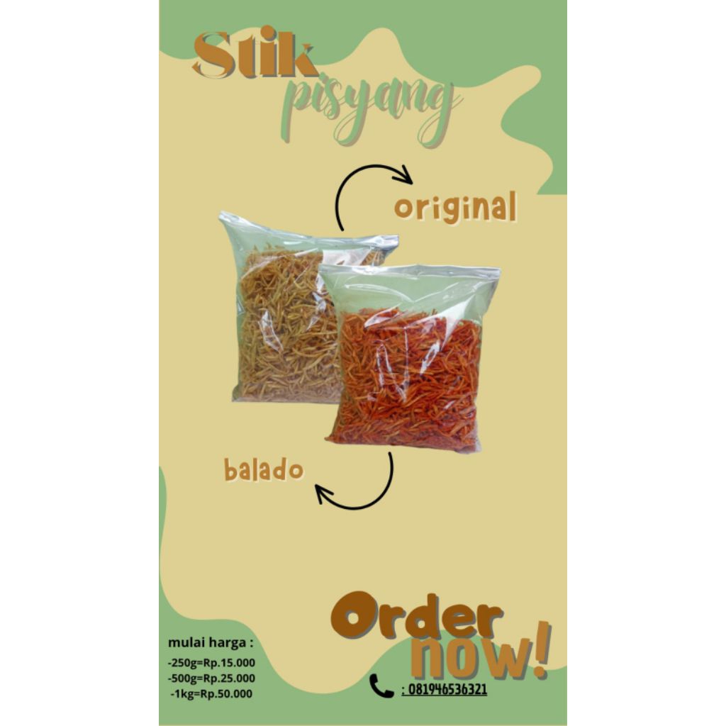 

stik keripik pisang original & pedas balado