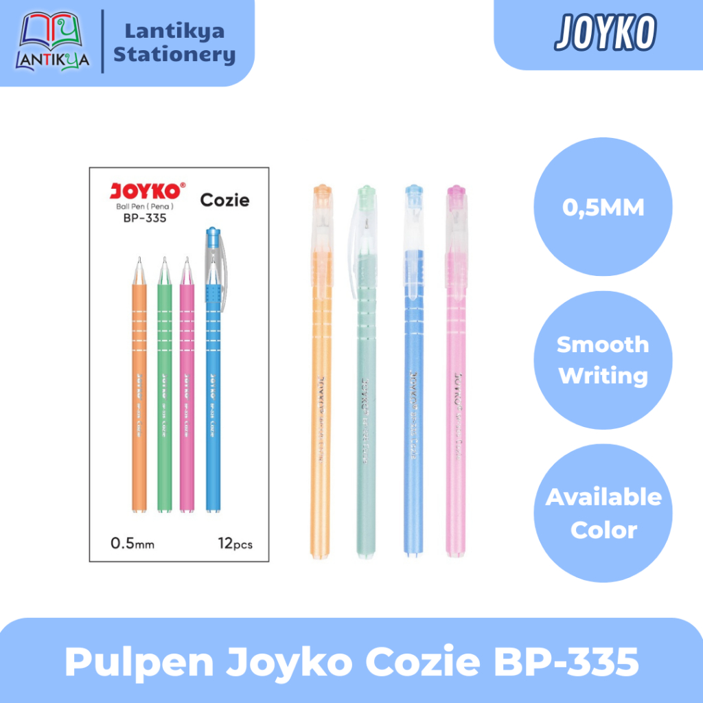 

Pulpen Joyko Ball Pen Cozie BP-335/ Pena hitam/ Bolpoin Pastel